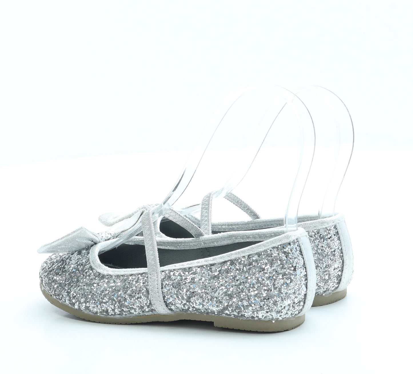 Walkright Girls Silver Polyester Ballet Flat UK 11