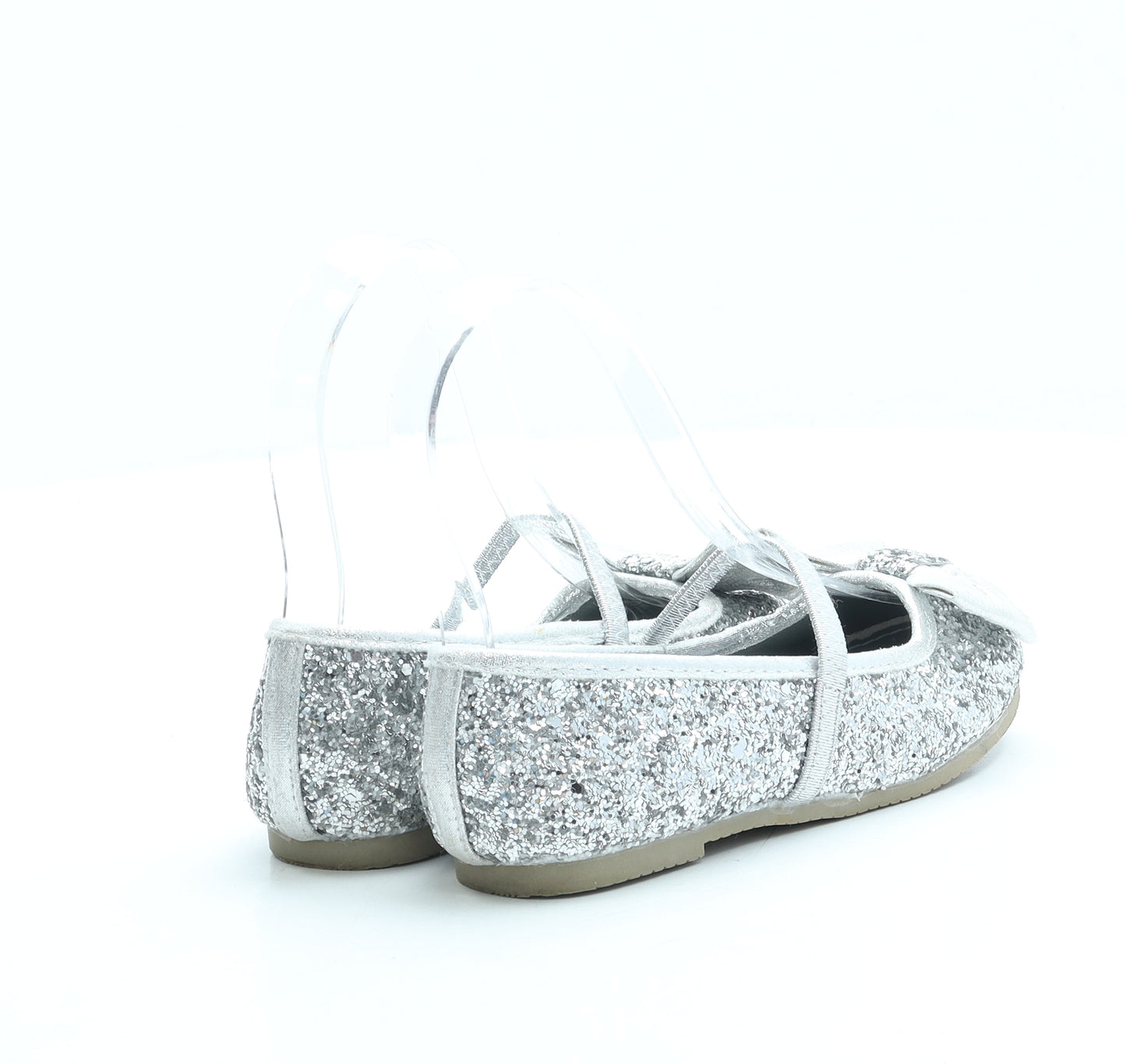 Walkright Girls Silver Polyester Ballet Flat UK 11