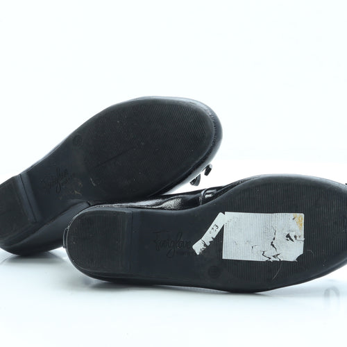 FootGlove Womens Black Patent Leather Ballet Flat UK 3.5