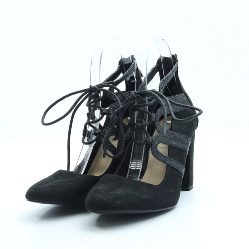 Peacocks Womens Black Suede Court Heel UK 4