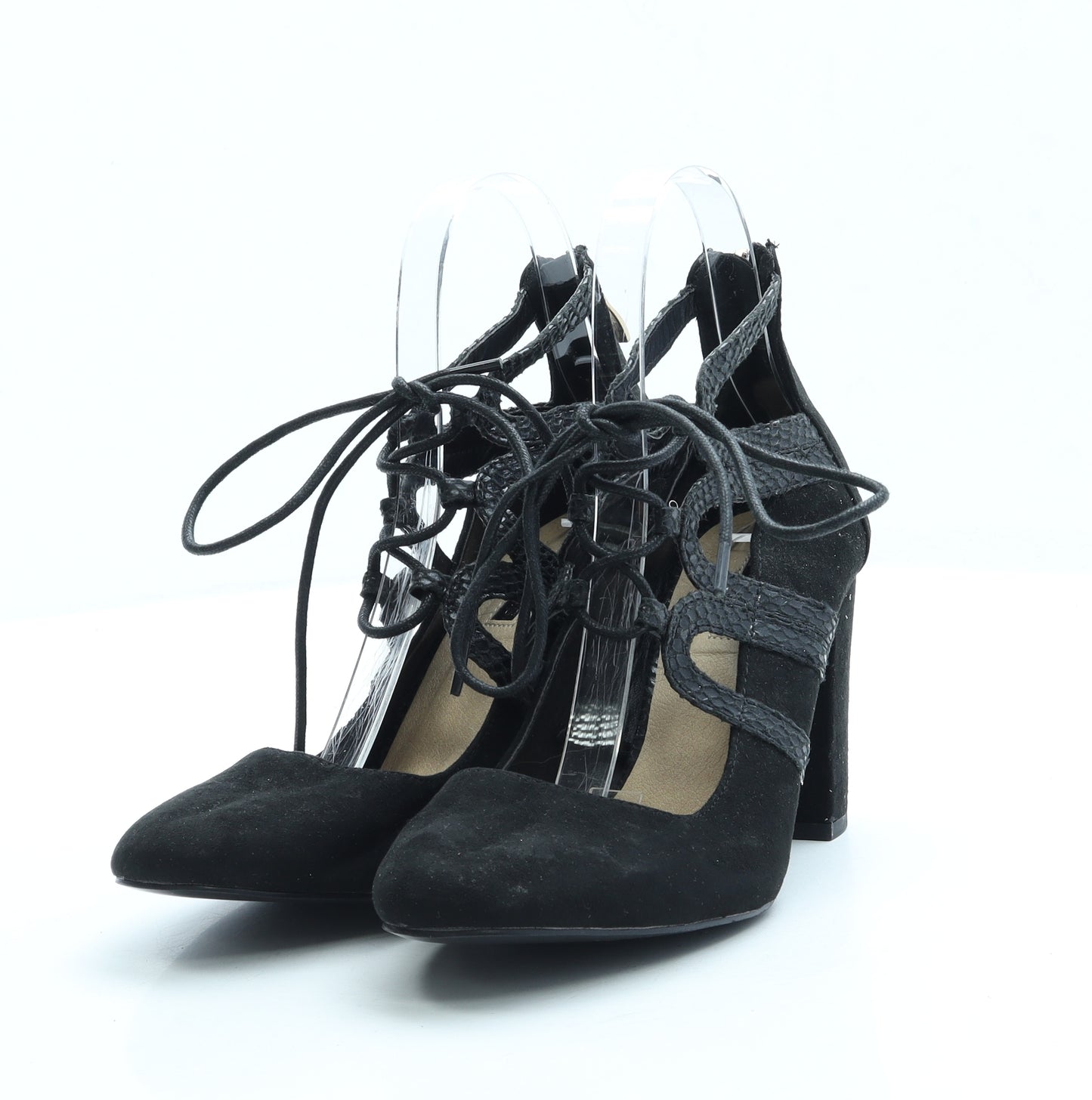 Peacocks Womens Black Suede Court Heel UK 4
