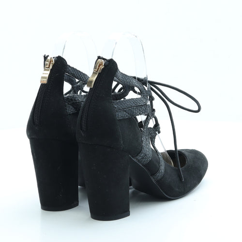 Peacocks Womens Black Suede Court Heel UK 4