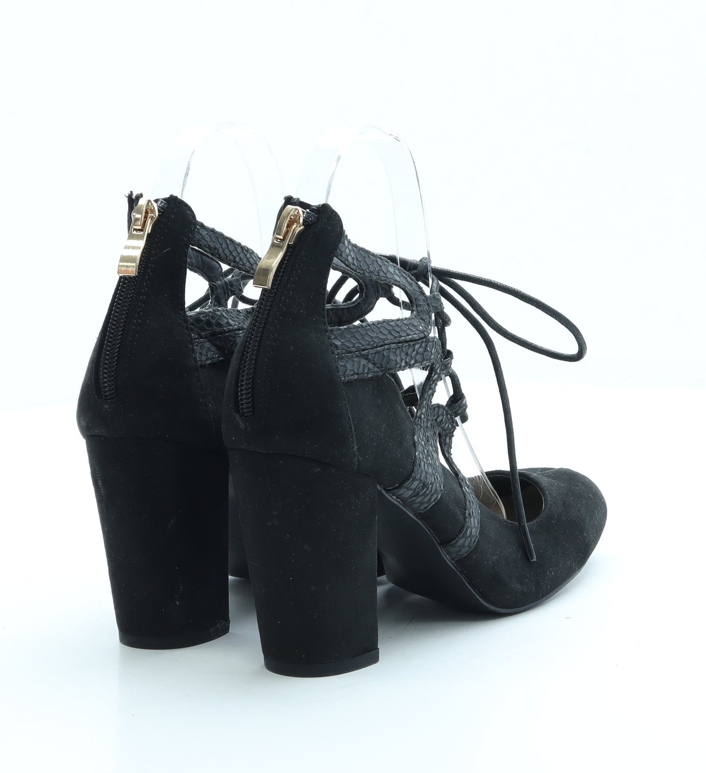 Peacocks Womens Black Suede Court Heel UK 4