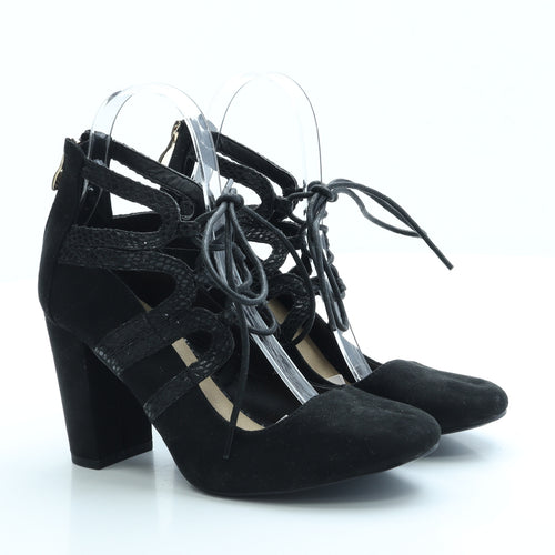 Peacocks Womens Black Suede Court Heel UK 4