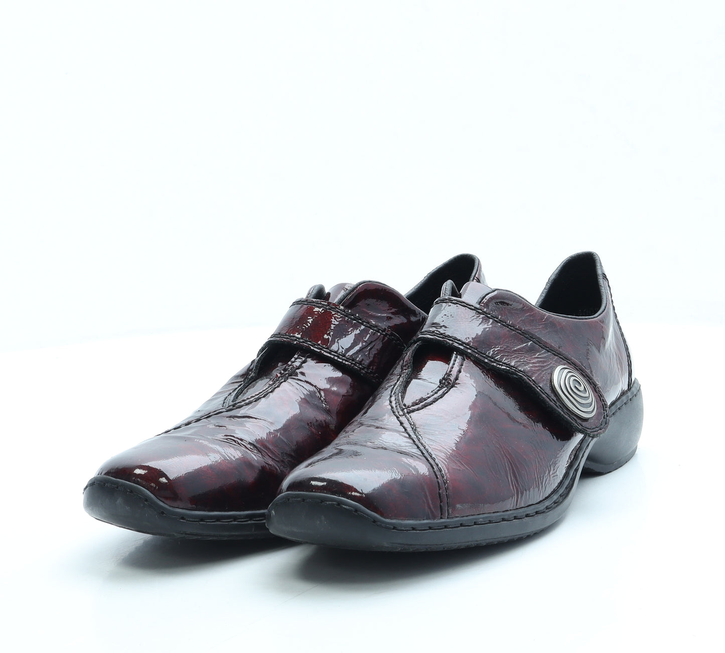 Rieker Womens Red Patent Leather Loafer Flat UK 8 42