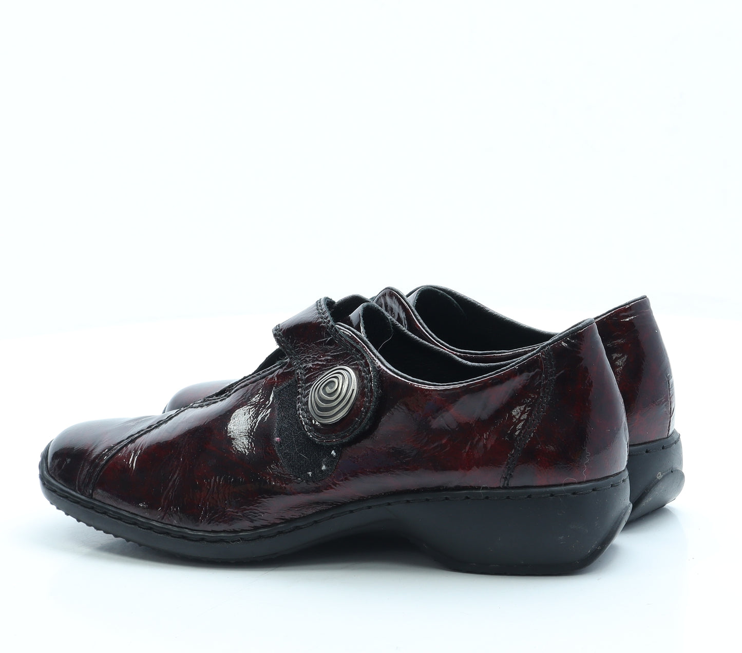 Rieker Womens Red Patent Leather Loafer Flat UK 8 42