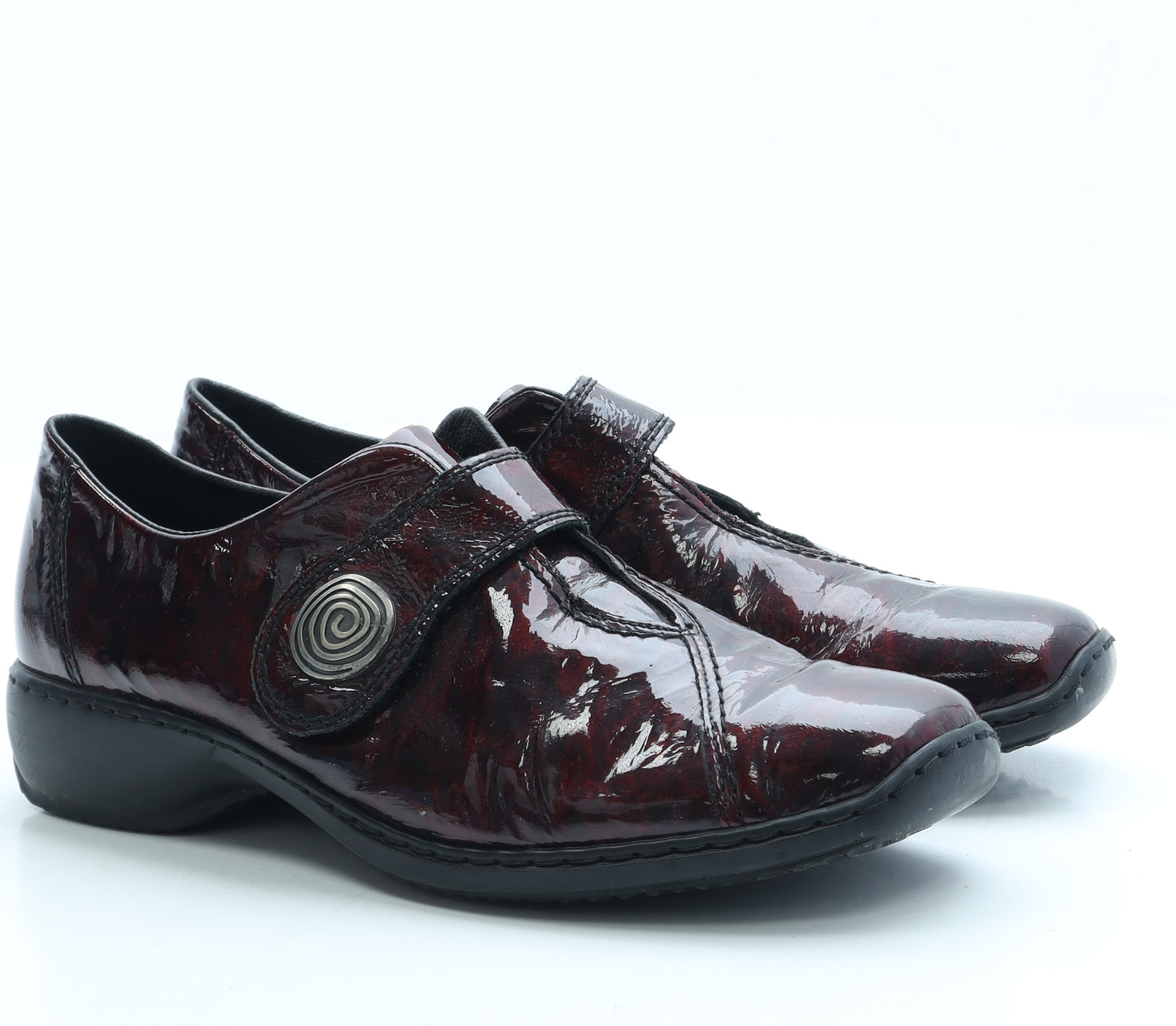 Rieker Womens Red Patent Leather Loafer Flat UK 8 42