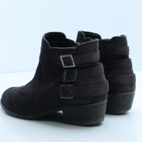 F&F Womens Black Suede Bootie Boot UK 5 38