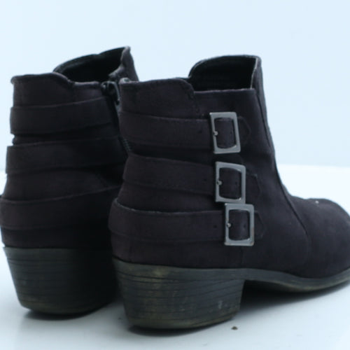 F&F Womens Black Suede Bootie Boot UK 5 38