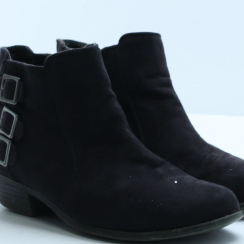 F&F Womens Black Suede Bootie Boot UK 5 38