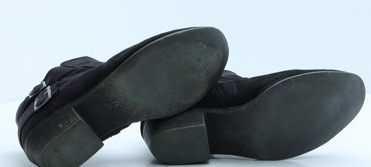 F&F Womens Black Suede Bootie Boot UK 5 38