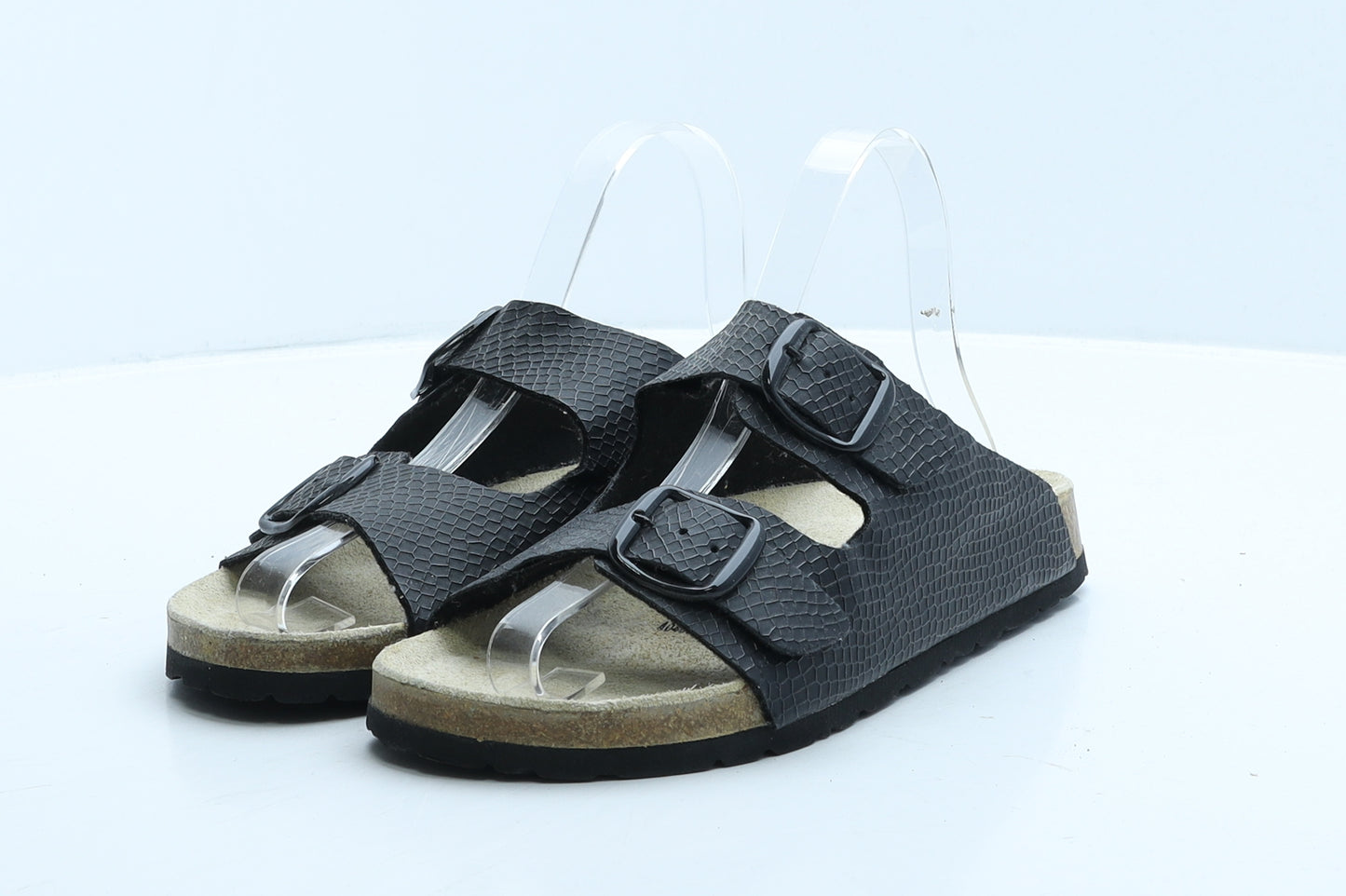 ESMARA Womens Black Leather Slip On Flat UK 5 38