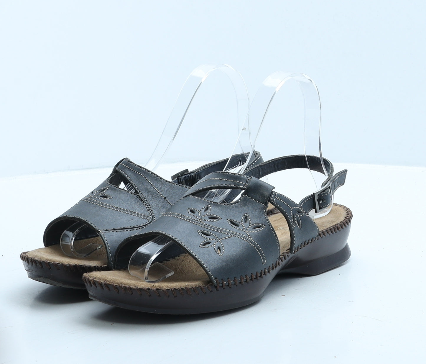 Dr. Scholl's Womens Black Colourblock Leather Slingback Sandal UK 5