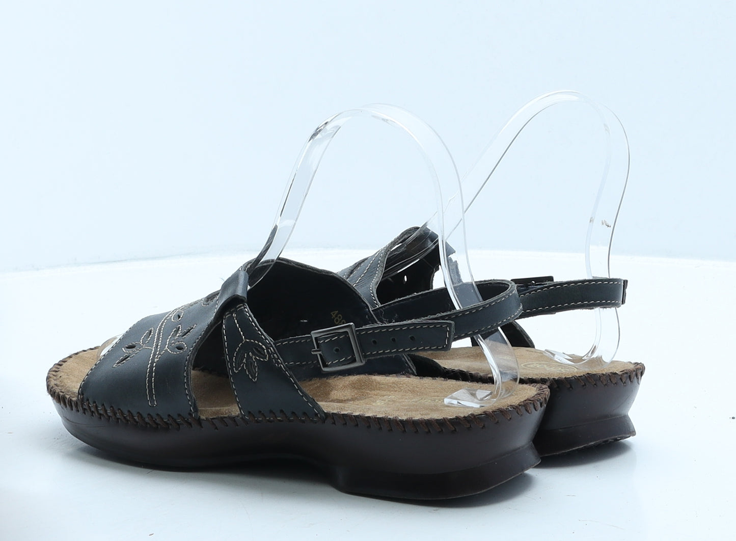 Dr. Scholl's Womens Black Colourblock Leather Slingback Sandal UK 5
