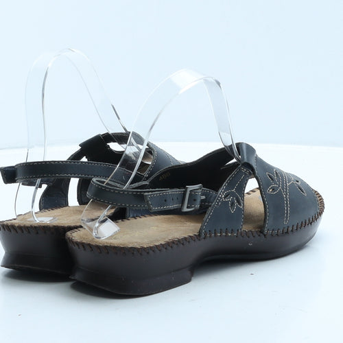 Dr. Scholl's Womens Black Colourblock Leather Slingback Sandal UK 5