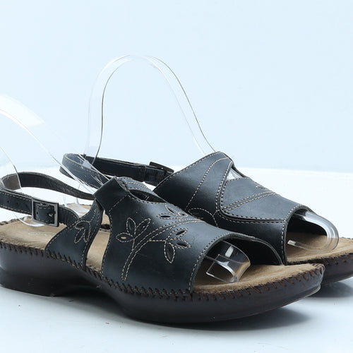 Dr. Scholl's Womens Black Colourblock Leather Slingback Sandal UK 5