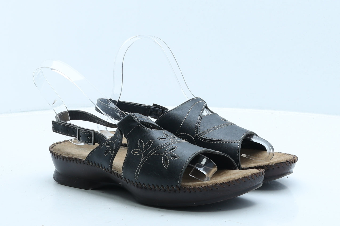 Dr. Scholl's Womens Black Colourblock Leather Slingback Sandal UK 5
