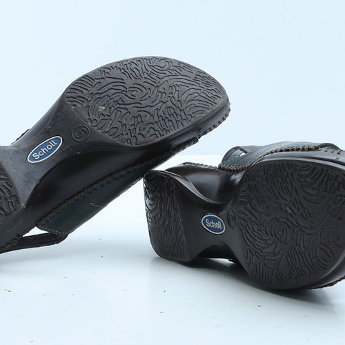 Dr. Scholl's Womens Black Colourblock Leather Slingback Sandal UK 5