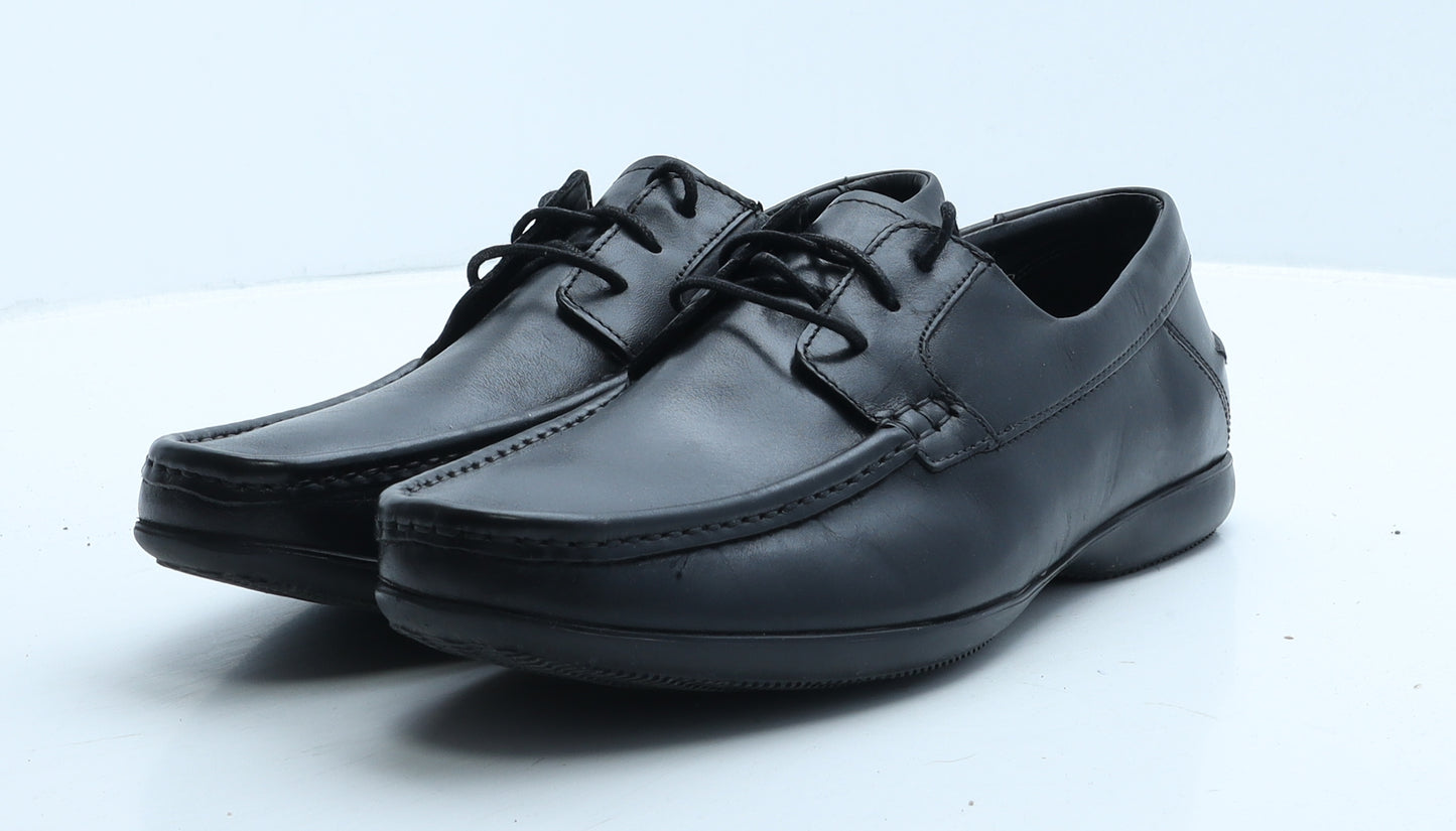 Clarks Mens Black Leather Boat Shoe Casual UK 8.5