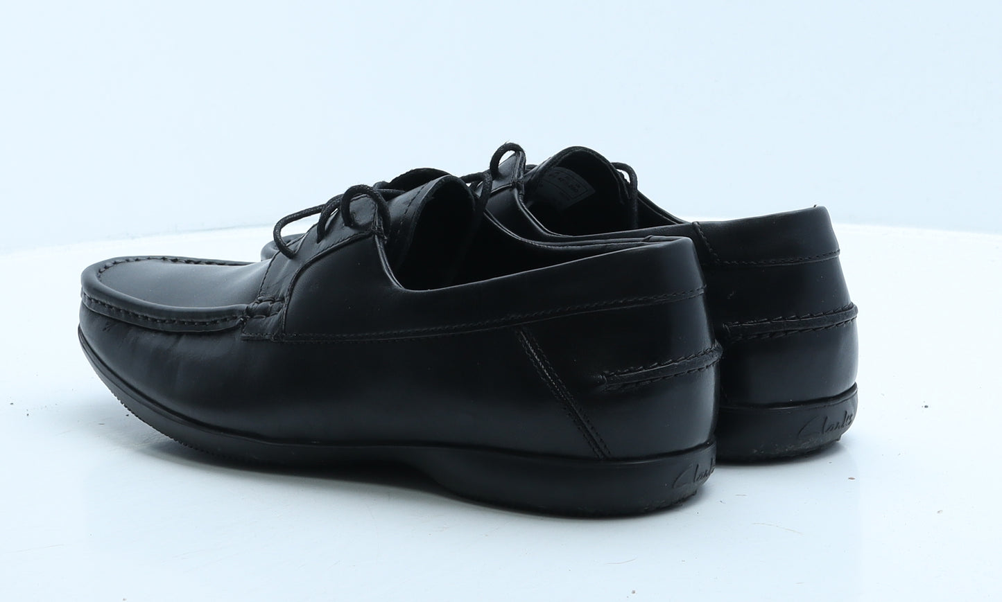 Clarks Mens Black Leather Boat Shoe Casual UK 8.5