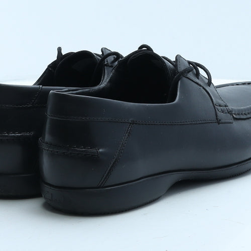 Clarks Mens Black Leather Boat Shoe Casual UK 8.5