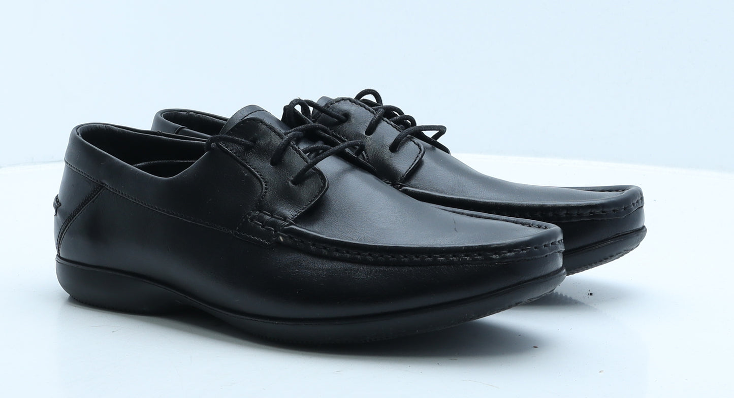 Clarks Mens Black Leather Boat Shoe Casual UK 8.5