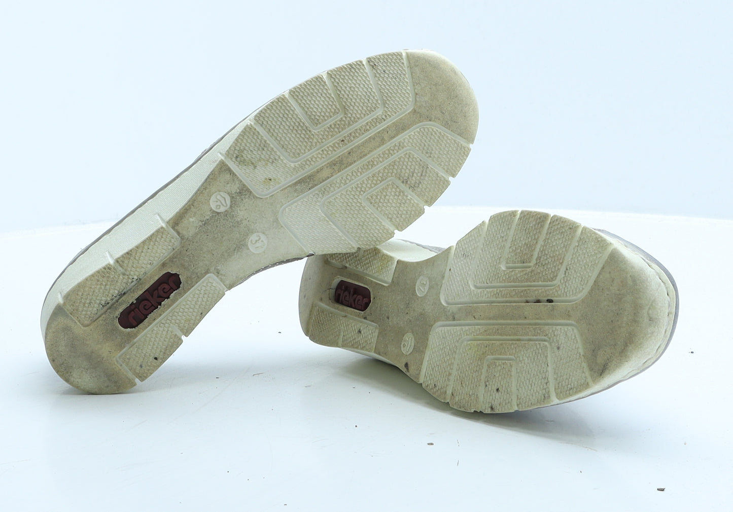 Rieker Womens Grey Geometric Leather Loafer Casual UK 4 37