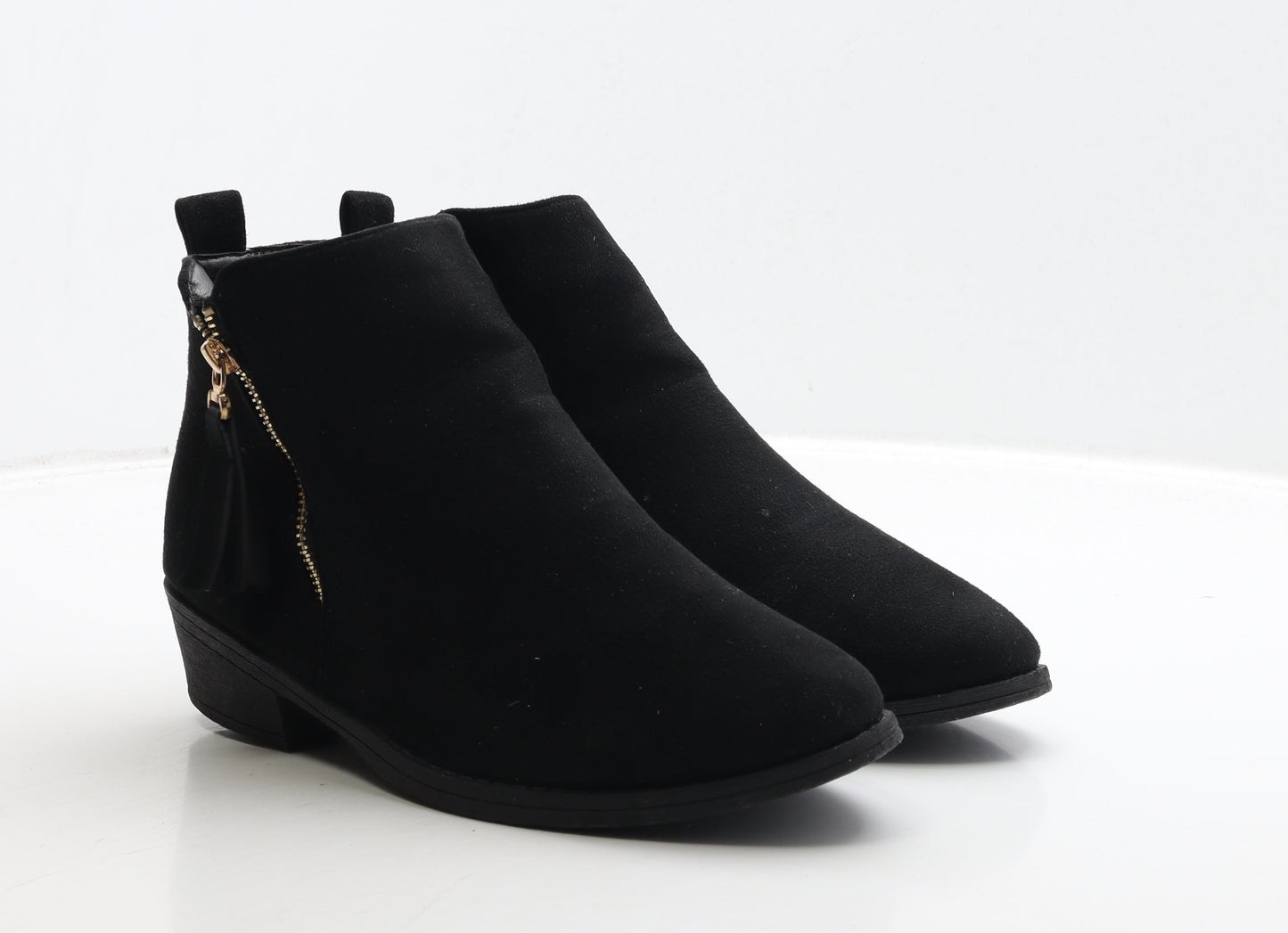 Preworn Womens Black Suede Bootie Boot UK 7