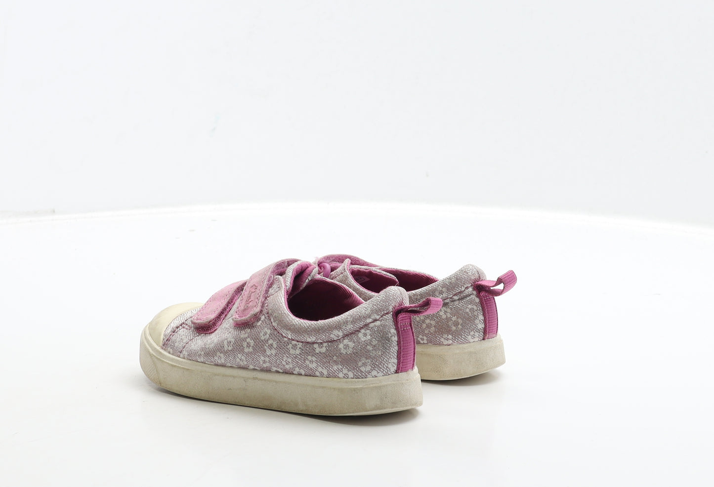 Clarks Girls Pink Floral Fabric Trainer UK 9