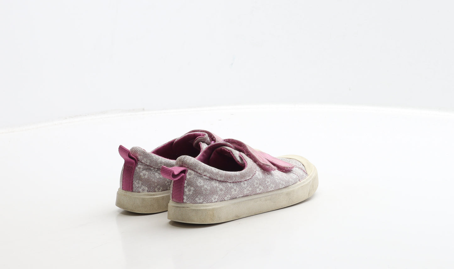 Clarks Girls Pink Floral Fabric Trainer UK 9