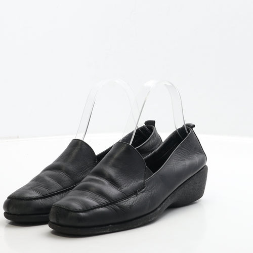 Preworn Womens Black Leather Court Heel UK 3 36