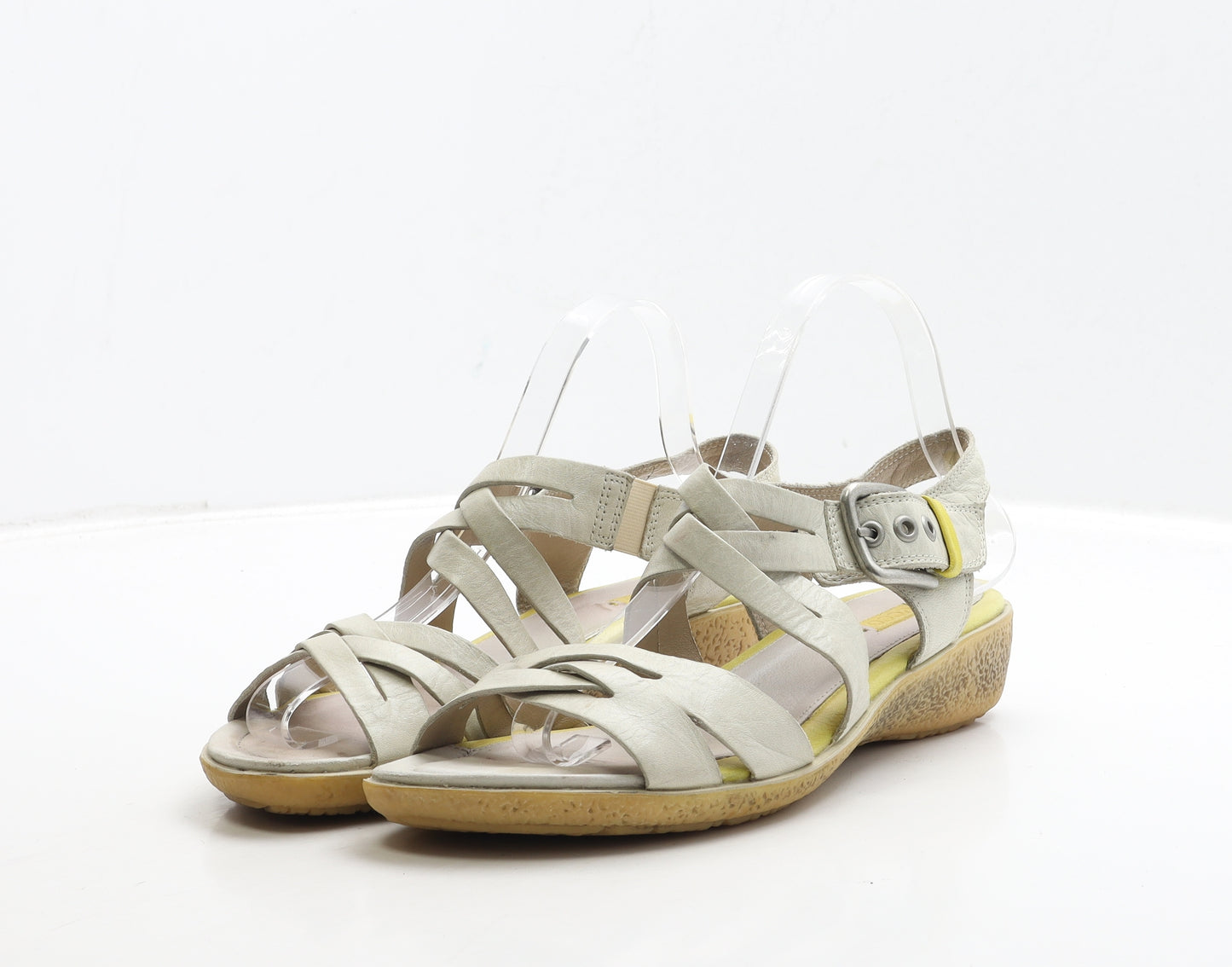 ECCO Womens Grey Leather Strappy Sandal UK 7 40