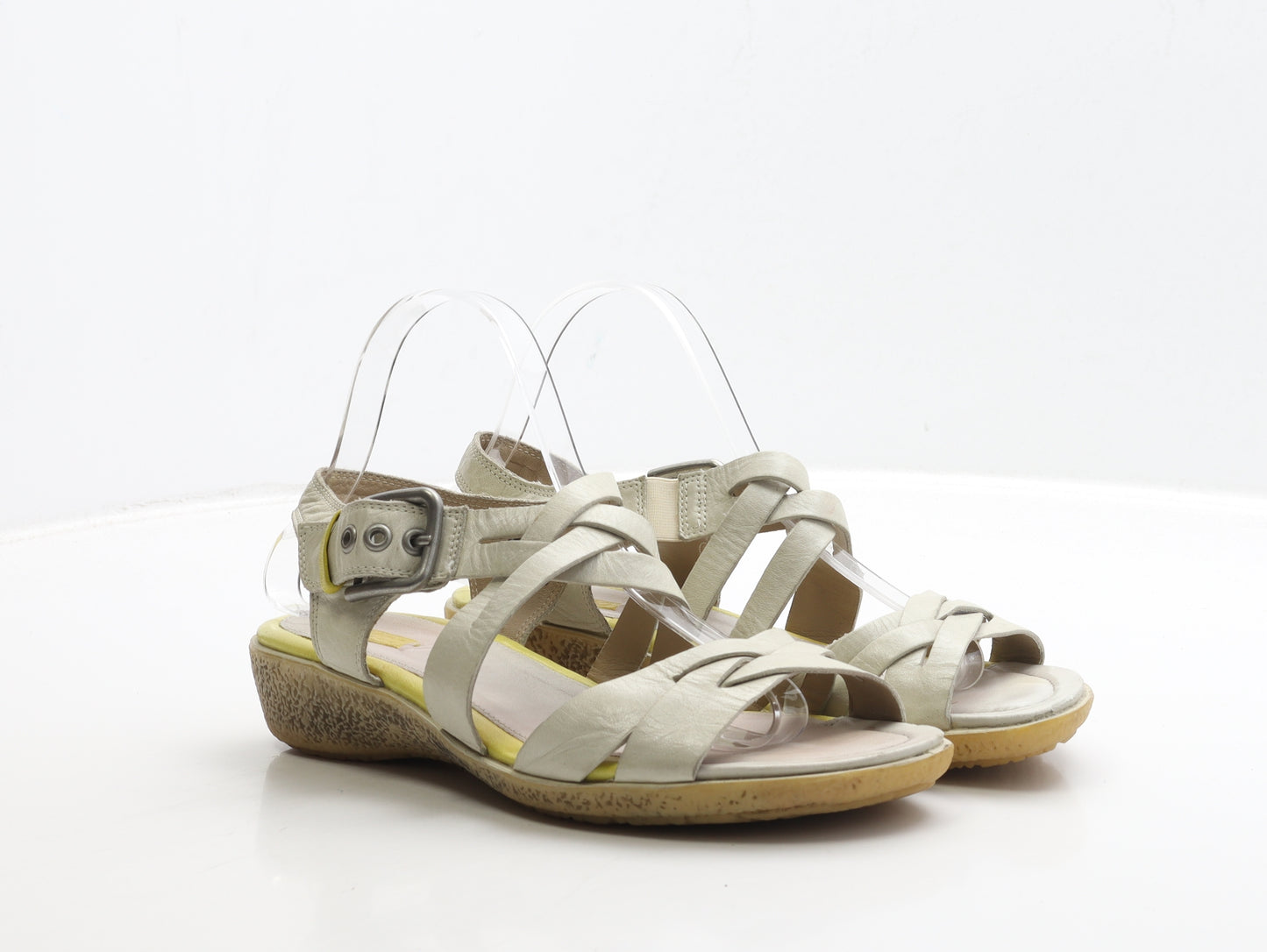 ECCO Womens Grey Leather Strappy Sandal UK 7 40