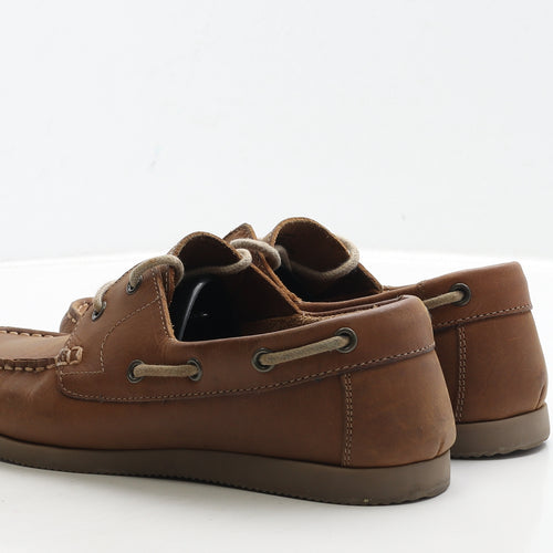 Matalan Mens Brown Leather Boat Shoe Casual UK 9 43