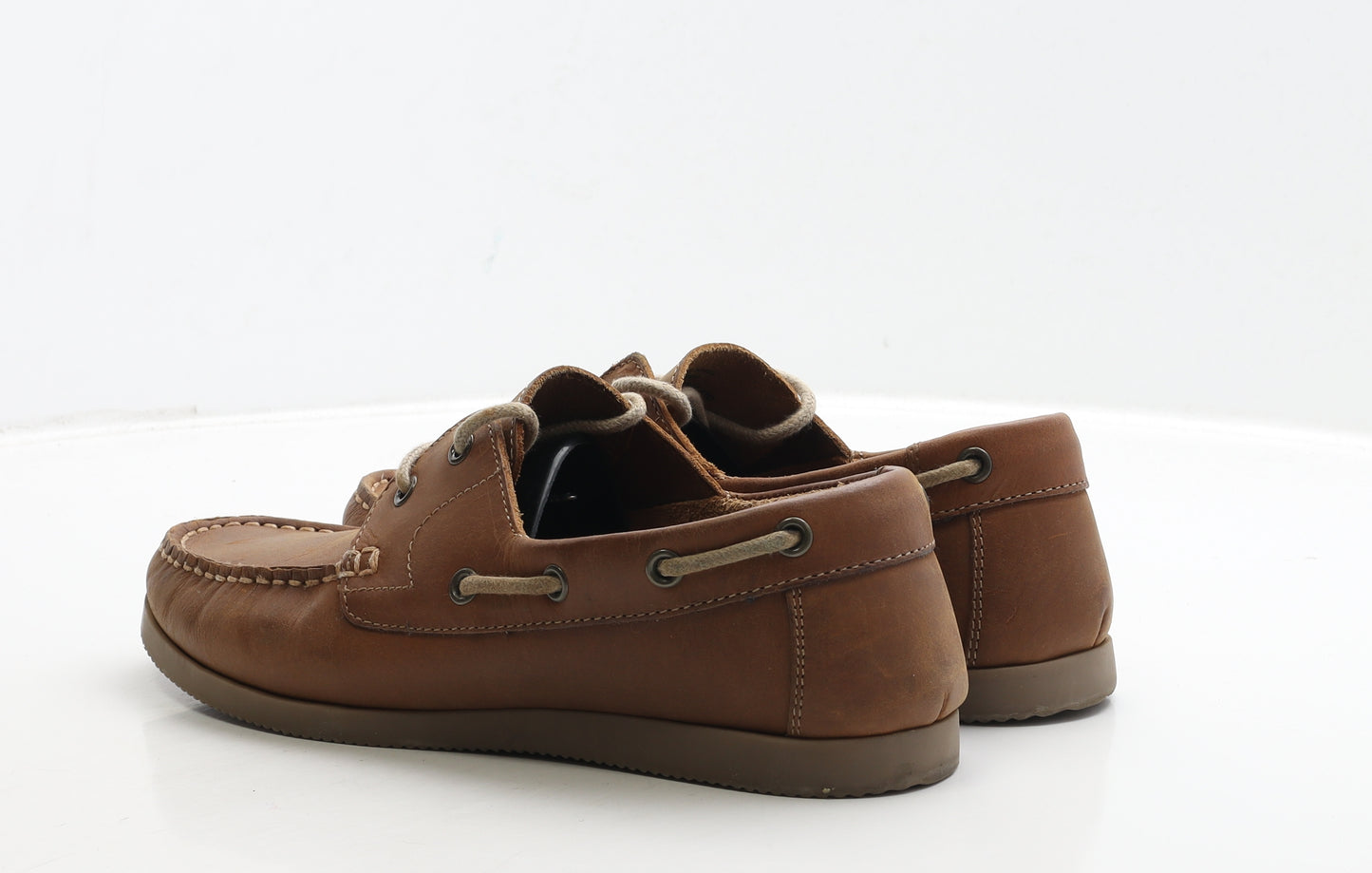 Matalan Mens Brown Leather Boat Shoe Casual UK 9 43