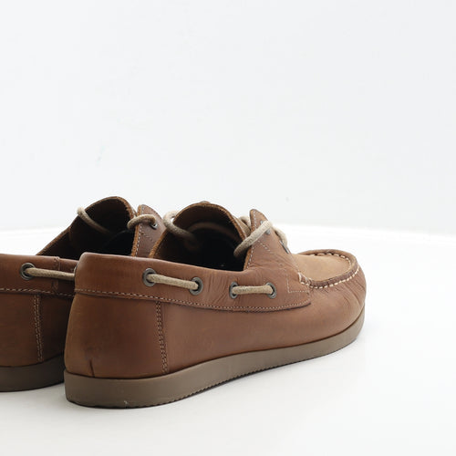 Matalan Mens Brown Leather Boat Shoe Casual UK 9 43
