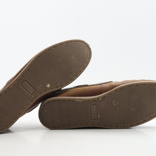 Matalan Mens Brown Leather Boat Shoe Casual UK 9 43