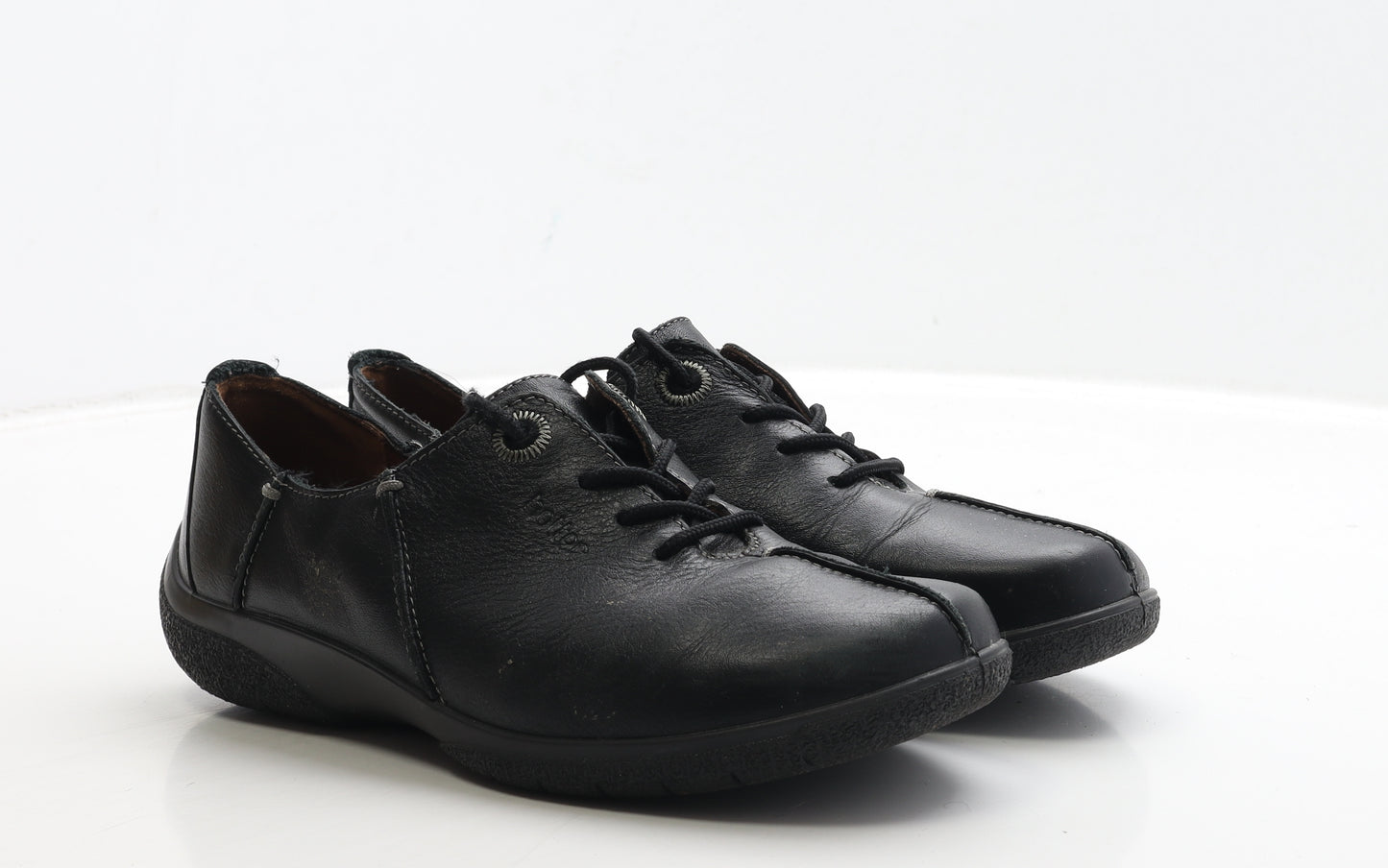 Hotter Womens Black Leather Boat Shoe Flat UK 7.5