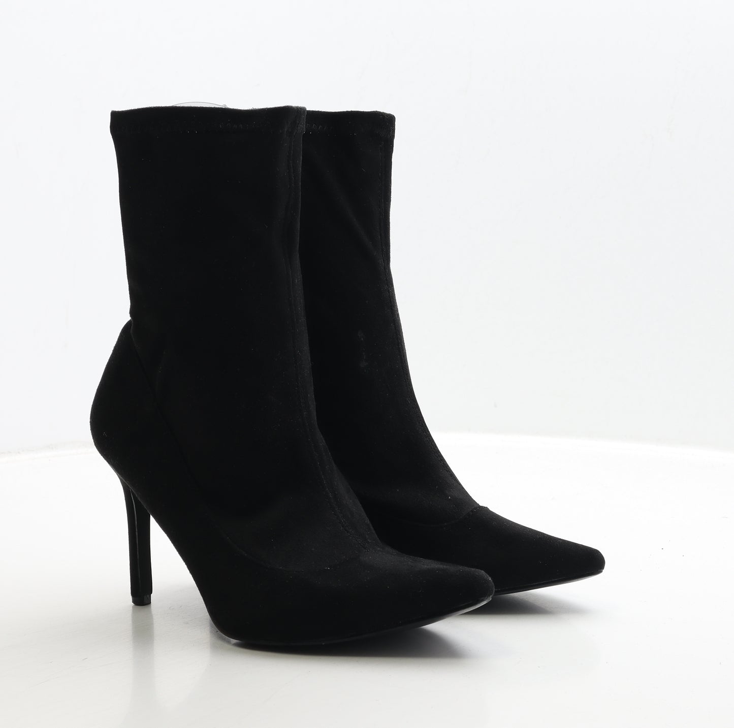 Sole Diva Womens Black Suede Sock Boot UK 6 - Wide Fit