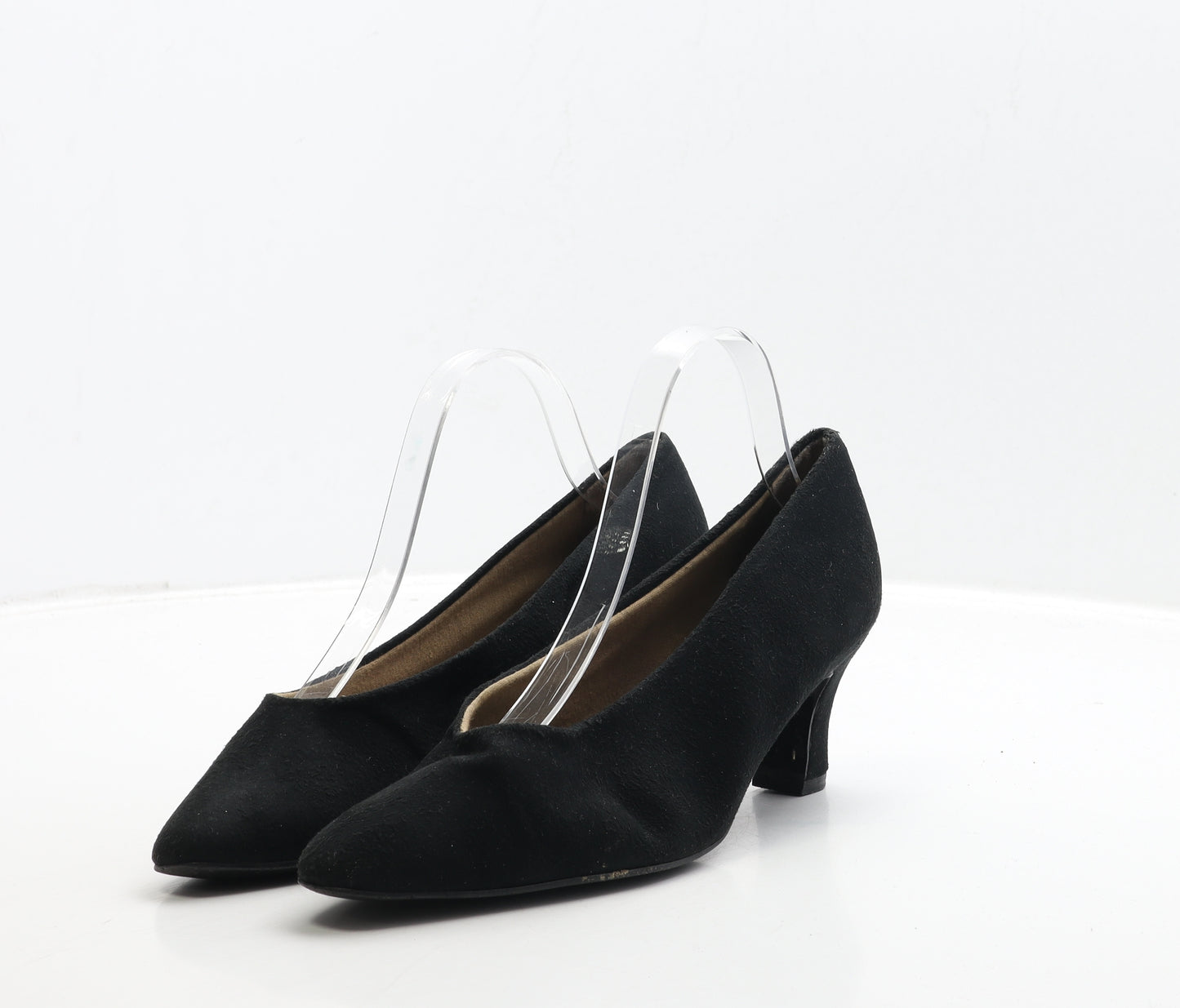 Preworn Womens Black Suede Court Heel UK 7