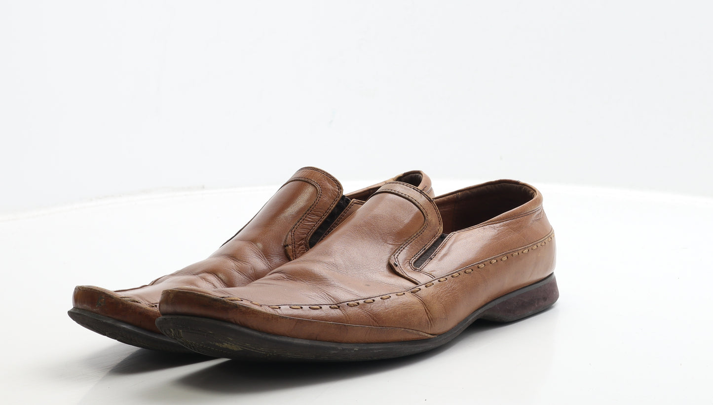 Azor Mens Brown Leather Loafer Casual UK 9 43 - Estimated UK Size 9