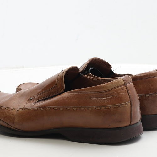 Azor Mens Brown Leather Loafer Casual UK 9 43 - Estimated UK Size 9