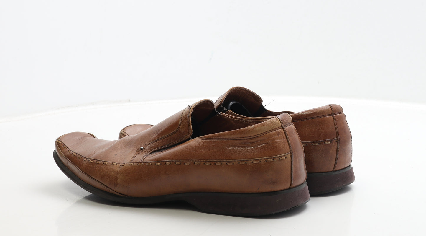 Azor Mens Brown Leather Loafer Casual UK 9 43 - Estimated UK Size 9