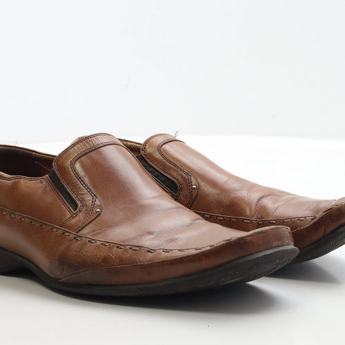 Azor Mens Brown Leather Loafer Casual UK 9 43 - Estimated UK Size 9