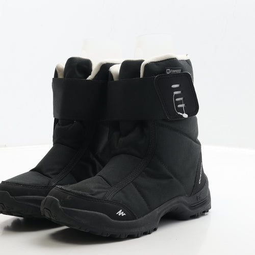 DECATHLON Boys Black Polyester Snow Boot Boot UK 2 35 - Estimated UK Size 2