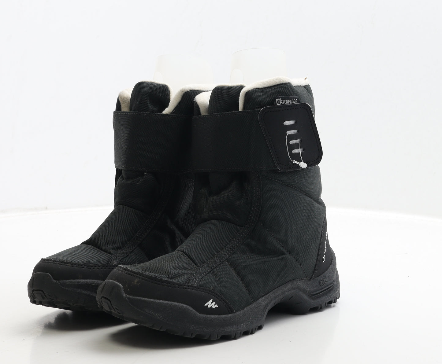 DECATHLON Boys Black Polyester Snow Boot Boot UK 2 35 - Estimated UK Size 2