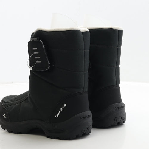 DECATHLON Boys Black Polyester Snow Boot Boot UK 2 35 - Estimated UK Size 2