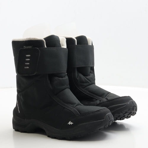 DECATHLON Boys Black Polyester Snow Boot Boot UK 2 35 - Estimated UK Size 2