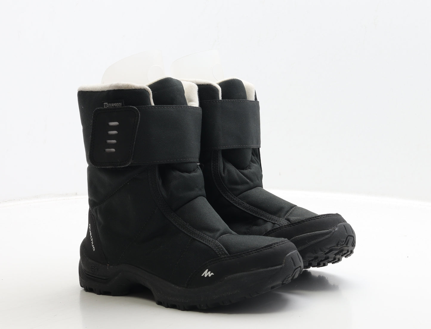 DECATHLON Boys Black Polyester Snow Boot Boot UK 2 35 - Estimated UK Size 2