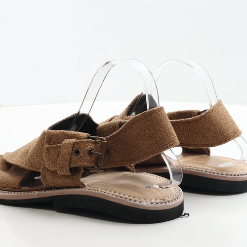 Preworn Mens Brown Fabric Slip On Sandal UK 10 - Estimated UK Size 10
